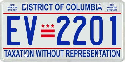 DC license plate EV2201