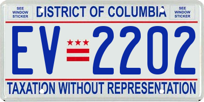 DC license plate EV2202