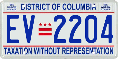 DC license plate EV2204