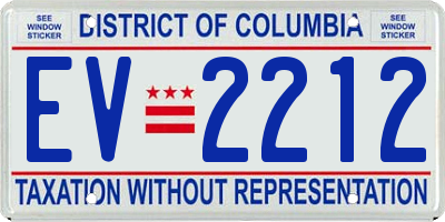DC license plate EV2212
