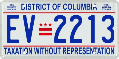 DC license plate EV2213