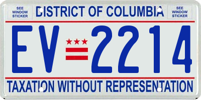 DC license plate EV2214
