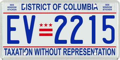 DC license plate EV2215
