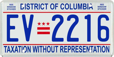 DC license plate EV2216