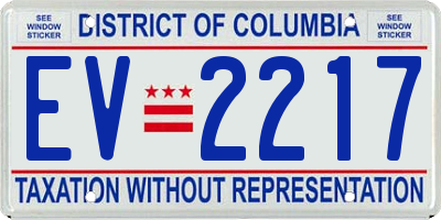 DC license plate EV2217
