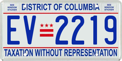 DC license plate EV2219