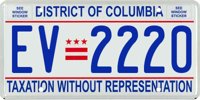 DC license plate EV2220