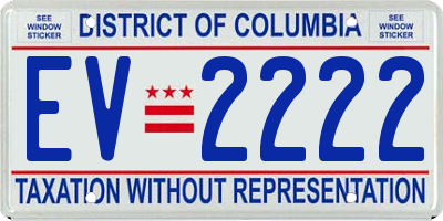 DC license plate EV2222