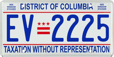 DC license plate EV2225