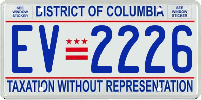 DC license plate EV2226