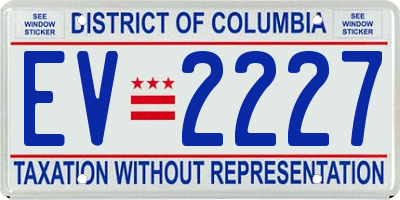 DC license plate EV2227