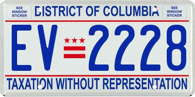 DC license plate EV2228