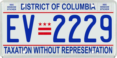 DC license plate EV2229