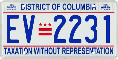 DC license plate EV2231