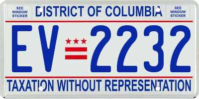 DC license plate EV2232