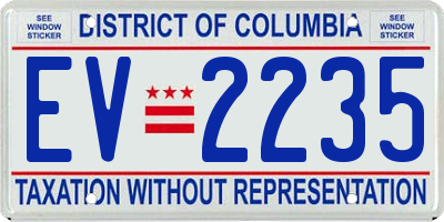 DC license plate EV2235