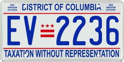 DC license plate EV2236