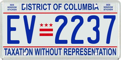 DC license plate EV2237