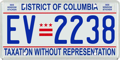 DC license plate EV2238