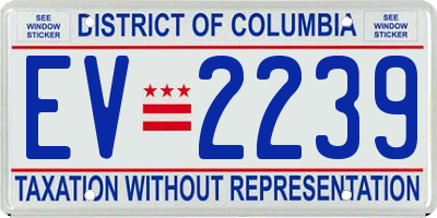 DC license plate EV2239