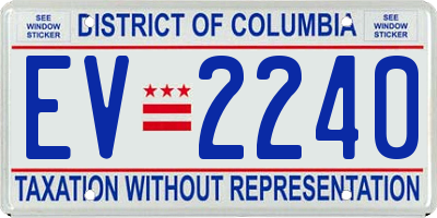 DC license plate EV2240