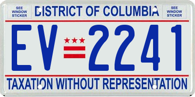 DC license plate EV2241