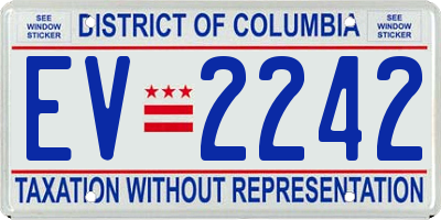 DC license plate EV2242