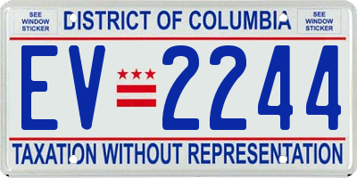 DC license plate EV2244
