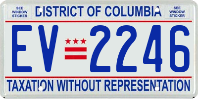 DC license plate EV2246