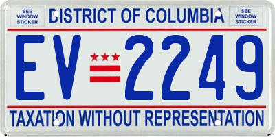 DC license plate EV2249