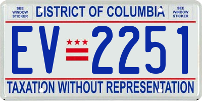 DC license plate EV2251