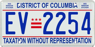DC license plate EV2254