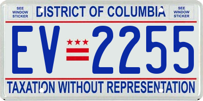 DC license plate EV2255