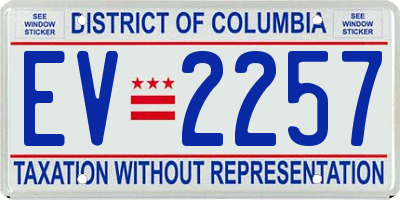DC license plate EV2257