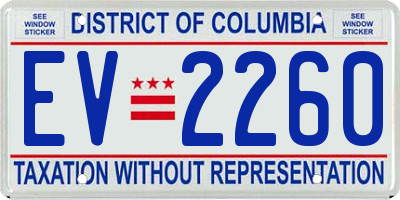 DC license plate EV2260