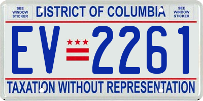 DC license plate EV2261