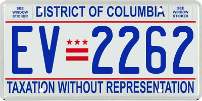 DC license plate EV2262