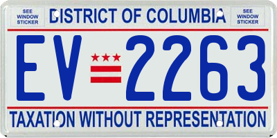 DC license plate EV2263