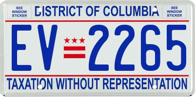 DC license plate EV2265