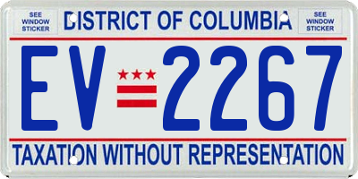DC license plate EV2267