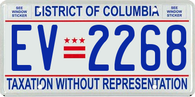 DC license plate EV2268