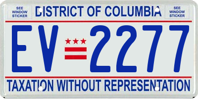 DC license plate EV2277