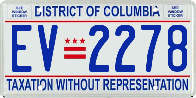 DC license plate EV2278