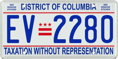 DC license plate EV2280