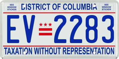 DC license plate EV2283