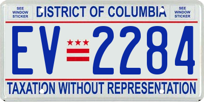 DC license plate EV2284
