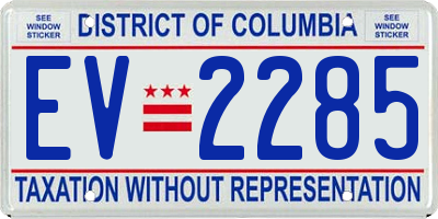 DC license plate EV2285