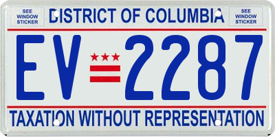 DC license plate EV2287