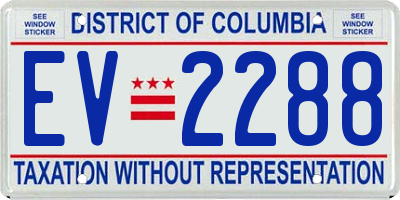 DC license plate EV2288