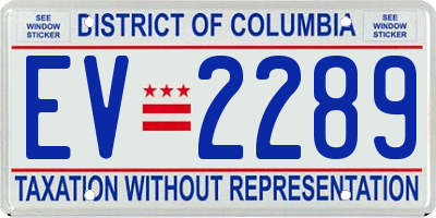 DC license plate EV2289